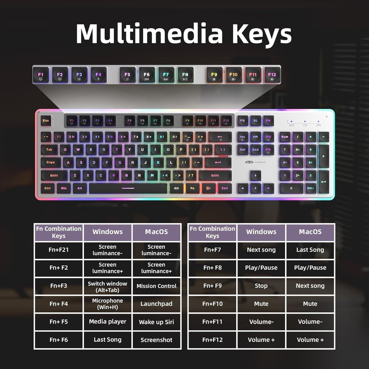 MAGEGEE GK970 COMBO / NOIR / ÉCLAIRAGE RGB - Image 2
