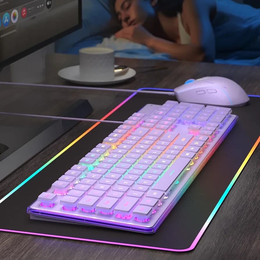 MAGEGEE GK970 COMBO BLANC / ÉCLAIRAGE RGB - Image 2