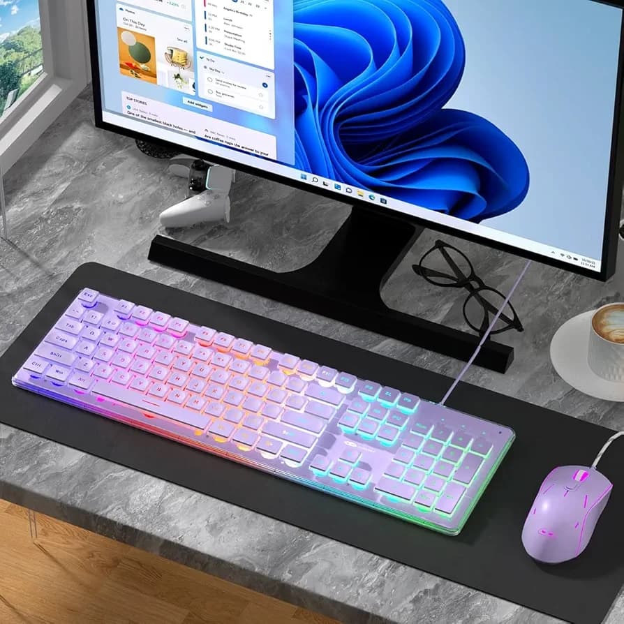 MAGEGEE GK970 COMBO BLANC / ÉCLAIRAGE RGB - Image 4