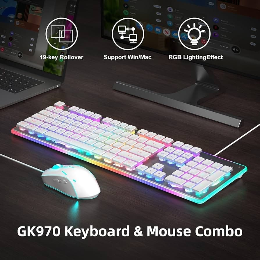 MAGEGEE GK970 COMBO BLANC / ÉCLAIRAGE RGB - Image 8