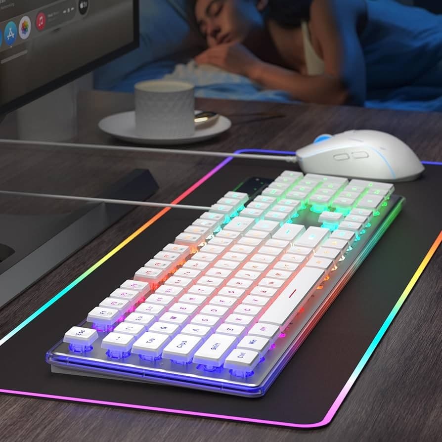 MAGEGEE GK970 COMBO BLANC / ÉCLAIRAGE RGB - Image 11