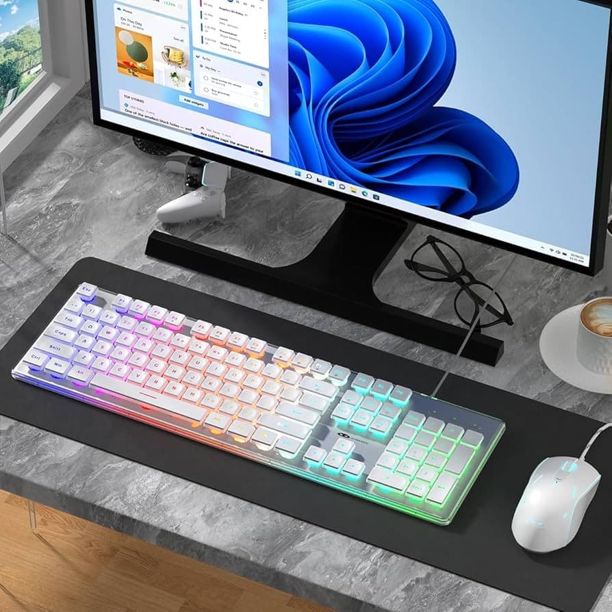 MAGEGEE GK970 COMBO BLANC / ÉCLAIRAGE RGB - Image 12
